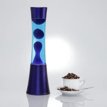 Lámpara de lava"Ringo" en azul de 39 cm de altura/luz de ambiente para el interior del dormitorio / E14 40W bombilla incluida/con interruptor/retroiluminación