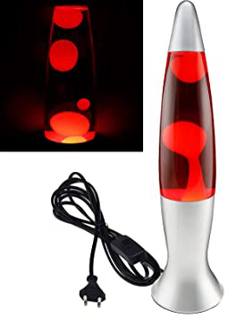 Lámpara de Lava cleantex ROGE con rayas rojas altura 40,01 cm