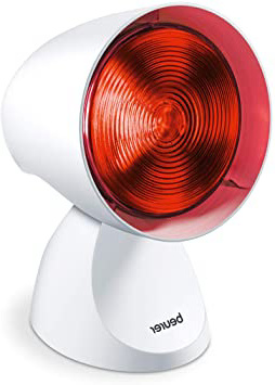 Beurer IL21 - Lámpara por infrarrojos compacta, 150 W, 5 niveles inclinación, alivio para dolores musculares, cervicales, mejora la circulación sanguínea, color blanco