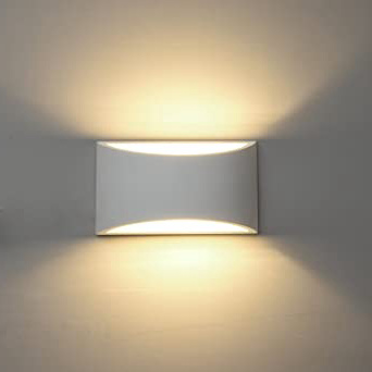 DECKEY Lámpara de Pared de Cerámica, Iluminación Decorativa en Yeso Luz de Pared LED Arriba Abajo, Efecto de Luz Interior para Dormitorio, Salón y habitación