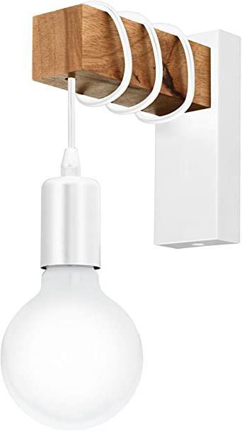 EGLO 33162 Lámpara de pared, 10 W, Blanco, Madera