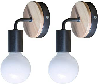 
                
                    
                    
                

                
                    
                    
                        YUENSLIGHTING 2 Piezas Loft negro lámpara de pared Simplicidad E27 LED de hierro y placa de madera lámparas de pared para los niños Dormitorio Dormitorio Hotel Bar (sin bulbo)
                    
                

                
                    
                    
                
            