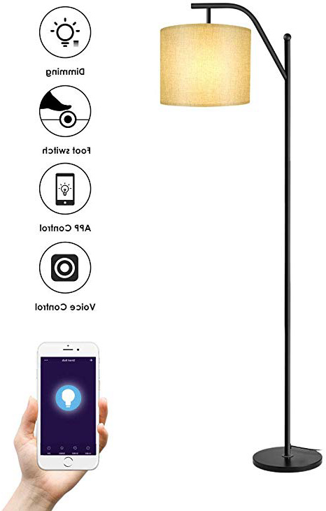Lámparas de Pie WIFI, Wellwerks Lámpara de Salón INTELIGENTE Luz Regulable Control Remoto Compatible con Alexa y App de Movil para Hogar Estudio Dormitorio