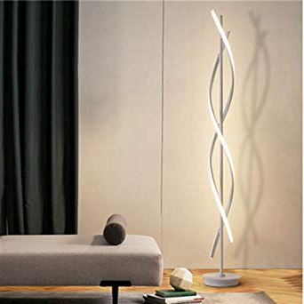 ELINKUME Lámpara de pie regulable LED Lámpara de pie espiral blanca 30W Luz ajustable Estilo moderno creativo único Perfecto para la iluminación de la decoración interior Lámpara de la sala de estar