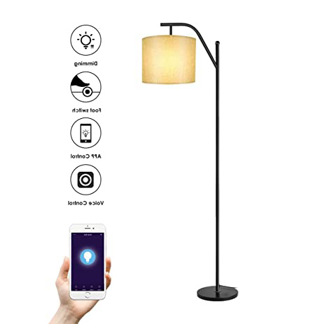 Lámparas de Pie WIFI, Wellwerks Lámpara de Salón INTELIGENTE Luz Regulable Control Remoto Compatible con Alexa y App de Movil para Hogar Estudio Dormitorio