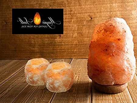 Lámpara de Sal del Himalaya - MAGIC SALT ® Lighting For Your Soul - (2/3 Kg + 2portavelas)