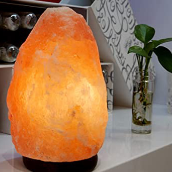 ZIYIUI Lámpara de sal del Himalaya Lámpara de sal de Roca de Cristal natural Lámpara de sal de Iluminación Ajustable 100% Hecha a Mano Lámpara de sal de Iluminación de Estudio de Dormitorio (3-4kg)