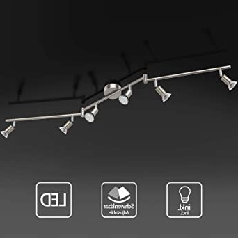 Uchrolls Foco LED para techo I 6 vías lamparas de techo led I Luz de techo I Orientable y giratoria Lámpara de salón giratoria (incluye 6 x 3.5 W bombillas LED GU10)