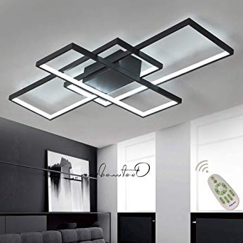 Moderna lámpara LED de techo para salón, regulable, pantalla de acrílico, lámpara de techo de diseño cuadrado, lámpara de comedor con mando a distancia, lámpara de techo, lámpara colgante, cocina