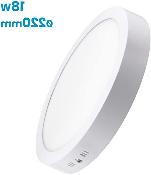 LED Atomant Plafon LED. Panel Superficie Redondo, 1600 Lúmenes Reales, Driver Incluido, 18 W, Blanco Frio 6500K, 18W