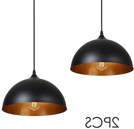 Lámpara de Techo Vintage, Tomshine 2 pack 3.94ft/1.2m Lámpara Colgante Retro de Metal,E27 Base de la Bombilla,Lámpara de Techo Industrial para Cocina Restaurante,Ø300mm
