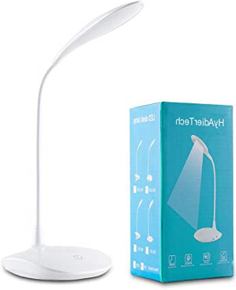 HyAdierTech Lámpara de Escritorio LED, Regulable Lámpara de Mesa Protección para los Ojos, 3 Niveles de Dimmer, Panel Táctil y 360 ° Flexible USB Portátil para Lectores, Estudio y Trabajo