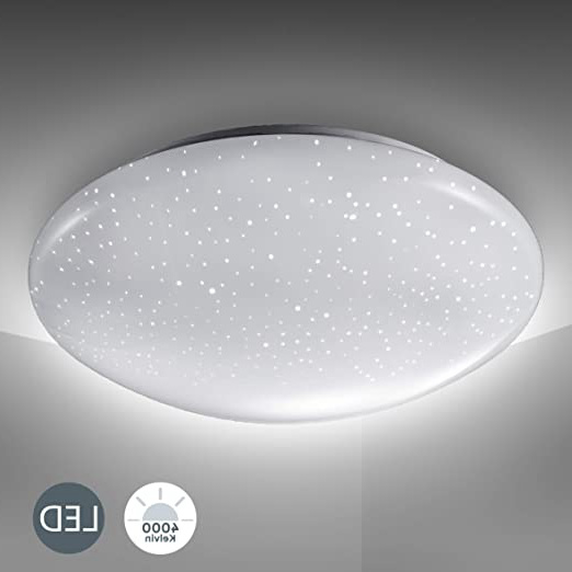 Lámpara de techo LED, decoración de cielo estrellado, lámpara de techo con luz blanca 4.000K 1.200lm, Ø28cm, LED integrado de 12W, lámpara de salón o dormitorio de bajo consumo, plástico, IP20