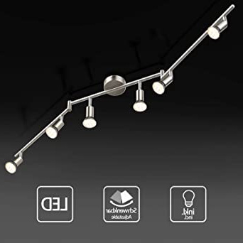 Uchrolls Foco LED para techo I 6 vías lamparas de techo led I Luz de techo I Orientable y giratoria Lámpara de salón giratoria (incluye 6 x 3.5 W bombillas LED GU10)