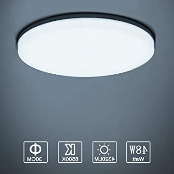 Yafido LED Lámpara de Techo Moderna 48W Plafón Led Redonda Ultra Delgado Downlight Blanco Frío 6500K 4320LM adecuada para Cocina Balcón Dormitorio Corredor Sala de Estar Ø30cm No-Regulable