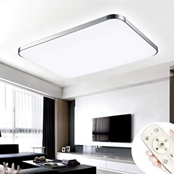 COOSNUG Luces de techo 72W Lámpara de techo ultradelgada LED ultradelgada Lámpara de la sala de estar del dormitorio moderno de la cocina (Plata regulable 3000-6500K)