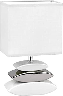 Honsel 53581 - Lámpara de mesa, color blanco y pleatedo, cristal