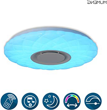 Plafón Luz Lámpara de Techo de Música con Altavoz Bluetooth (Starlight)