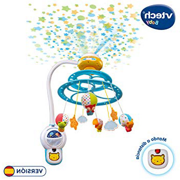 VTech Baby 3480-181022 Noche Estrellitas - Proyector móvil para bebé, con luces y sonidos relajantes, lámpara/módulo extraíble, mando a distancia y temporizador