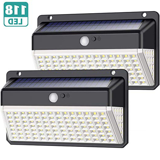 Luz Solar Exterior 118 LED, Trswyop【Versión Impermeable 2 Unidades】Foco Solar Exterior con Sensor de Movimiento Gran Ángulo 270º Inalámbrico Lámpara Solar con 3 Modos Inteligentes para Jardín