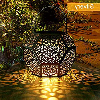 Farol Solar Exterior Jardin GolWof LED Lámpara Solar Jardín Luz Solar Exterio Luces de Linterna Solar Lámpara de Decoración Luces Decorativas para Jardin Terraza Patio Navidad - Plata