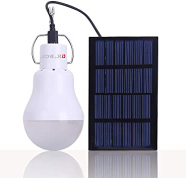 KK.BOL Lámpara Solar Portátil LED Bombilla Solar Panel Solar Recargable Solar Luces LED Lámpara de Luz de Emergencia Interior Exterior Senderismo Tienda Camping Luz de Trabajo Noche