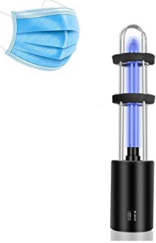 Lampara De Desinfeccion UV Lámpara de luz Ultravioleta para la desinfección UV Luz de esterilización germicida del ozono UV para el Gabinete del Inodoro de la Cocina del Coche- Negro