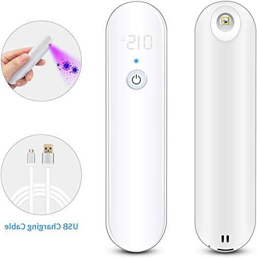 Dkinghome Lámpara Desinfectante UV, Lámpara Germicida Ultravioleta Portátil con Carga USB, luz Desinfectante Multifunción para Todos los Teléfonos Inteligentes, Joyas,Relojes, Gafas, Llaves (Blanco)