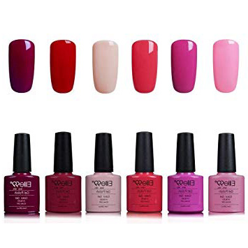 Elite99 Esmaltes Semipermanentes de Uñas en Gel UV LED, 6pcs Kit de Esmaltes de Uñas en Gel Soak Off 002