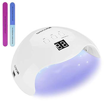 NAVANINO Lámpara Secadora de Uñas LED/UV para Esmalte de Uñas de Gel, Curado Luz en 3 modos para tiempo, Modo de calor bajo 99s y Pantalla LCD. Para Manicura/Pedicura Nail Art en el Hogar ect (40W)