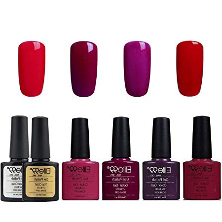 Elite99 Esmalte Semipermanente UV LED 6pcs Kit Uñas de Gel Pintauñas con Base y Top Coat Semipermanente Esmalte de Uñas Soakoff Manicura - 004