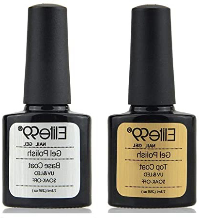 Elite99 Esmaltes Semipermanentes de Uñas en Gel UV LED de Color Neon, 2pcs Kit de Esmaltes de Uñas 7,3ml (Base y top coat)