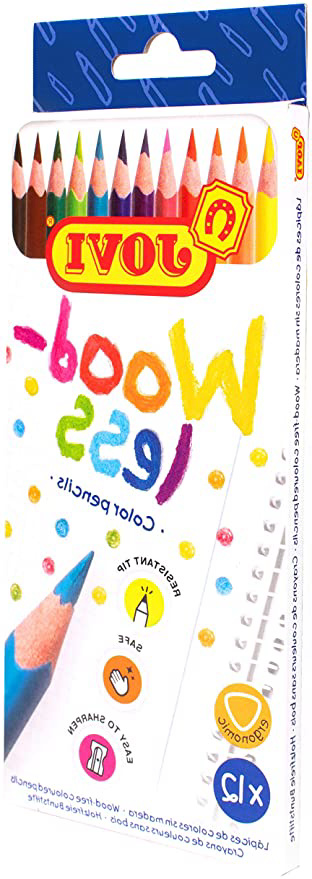 Jovi Lápices de colores Woodless, 12 unidades, Colores surtidos (734/12), Única