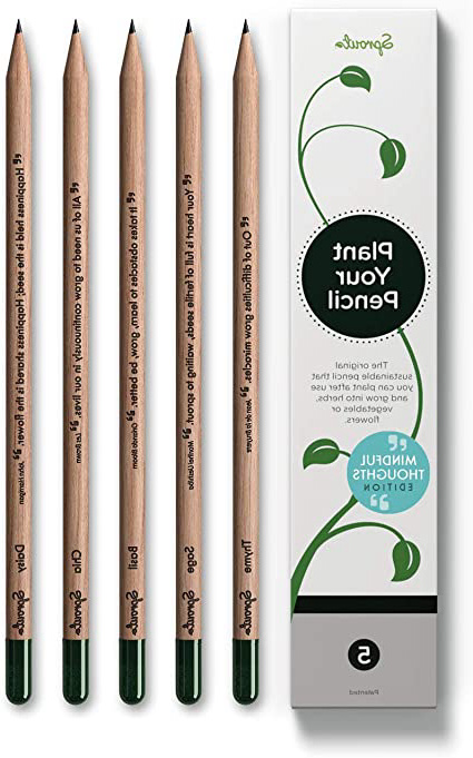 Sprout lápices plantables - Mindful Edition | Pack de 5 lápices de grafito de madera natural | producto ecológico sin de lápices