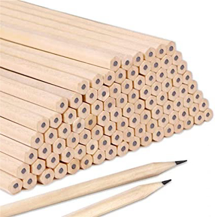 Lápices de HB Juego de hexágono de grafito de madera natural básico para dibujo, útiles escolares de oficina de escritura 17.9 * 0.7 cm (50 P)