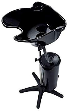 Crisnails® Lavacabeza Portátil para Peluquería, Lavabo Regulable y Basculante, Varios Colores (Negro+Cubo)