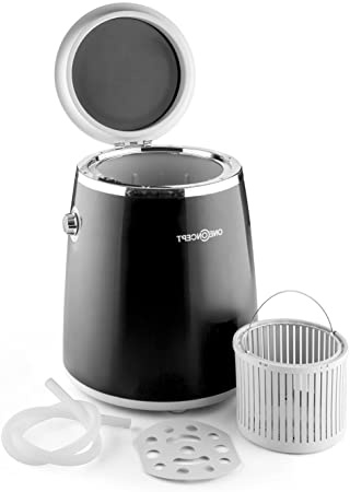 Oneconcept Ecowash-Pico Garden Edition - Lavadora portátil, Mini Lavadora de Camping, Centrifugado, Capacidad de Carga 3,5 kg, Potencia: 380 W, Temporizador, Transportable, Negro