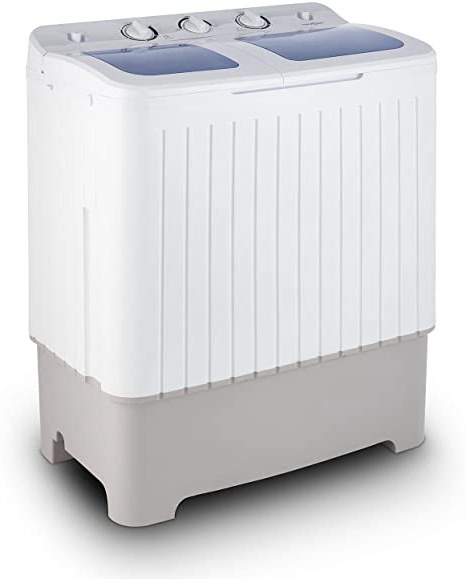 Oneconcept Ecowash XXL - Lavadora Capacidad 6.8 kg, Centrifugadora Capacidad 5.2 kg, Carga Superior, Potencia 400 W, Potencia centrífuga 150 W, Ahorro de Agua y energía, Silenciosa, Blanco
