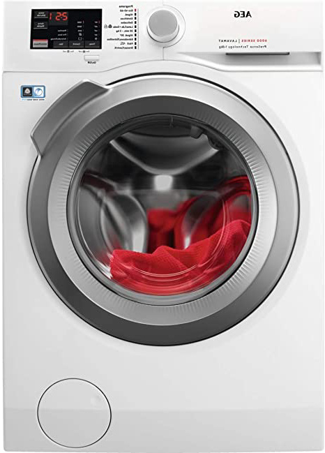 AEG L6FBI824U Lavadora de Libre Instalación, Carga Frontal, 8 Kg / 1200 rpm, Serie 6000, Programa Rápido, Panel de control Blanco, Puerta XL Plata, Blanco, A+++