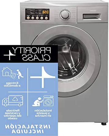 Sauber - Lavadora de carga frontal WM814-8 kg - 1400 RPM - Eficiencia energética: A+++ - Acero inoxidable - INSTALACIÓN INCLUIDA