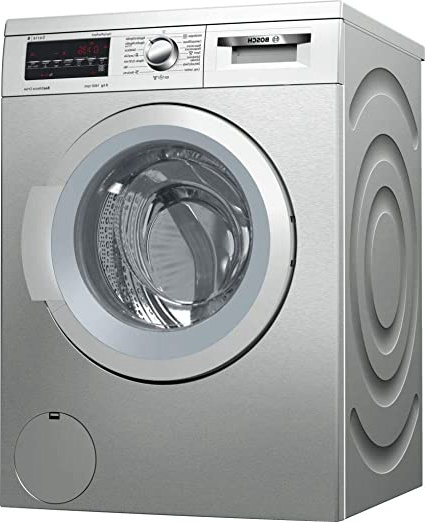 Bosch Serie 6 WUQ2848XES Independiente Carga frontal 8kg 1400RPM A+++ Acero inoxidable - Lavadora (Independiente, Carga frontal, Acero inoxidable, Giratorio, Tocar, Izquierda, LED)