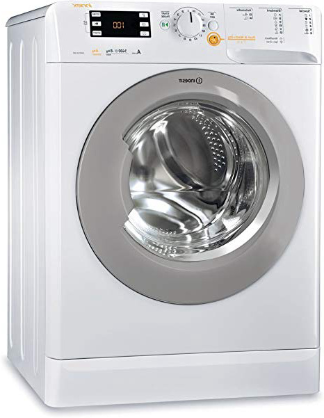 Indesit XWDE 861480X WSSS EU Independiente Carga frontal A Plata, Blanco - Lavadora-secadora (Carga frontal, Independiente, Plata, Blanco, Botones, Giratorio, 6 kg, 1400 RPM)