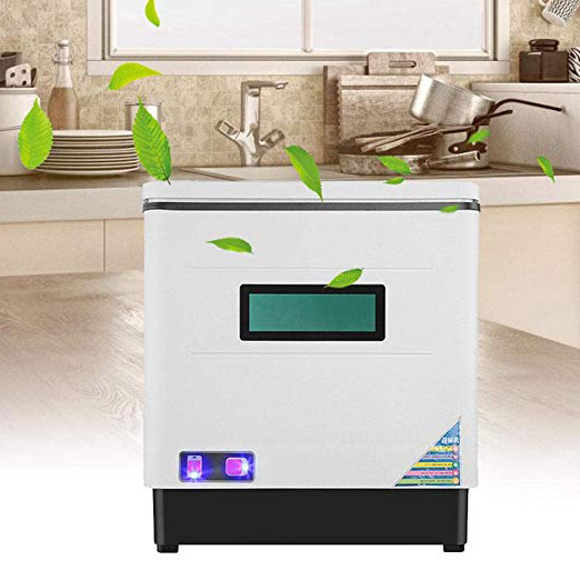 Mini Lavavajilla Compacto de Encimera 6 Cubiertos UV + Alta temperatura + Temperatura Media Secado Sistema de un Solo Botón unos 45 Minutos 2000W