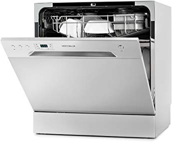 KLARSTEIN Amazonia 8 Lavavajillas - Diseño Compacto, Clase energética A+, 6 programas Lavado, 2 cestos extraibles, 1620 W, Acero Inoxidable, Modo Eco, 55 cm Ancho, Plata