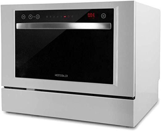 Klarstein Amazonia 6 Luminance - Lavavajillas, Modo ECO, Frontal de vidrio, Independiente, Empotrable, 6 servicios, 1380 W, Clase A+, Blanco