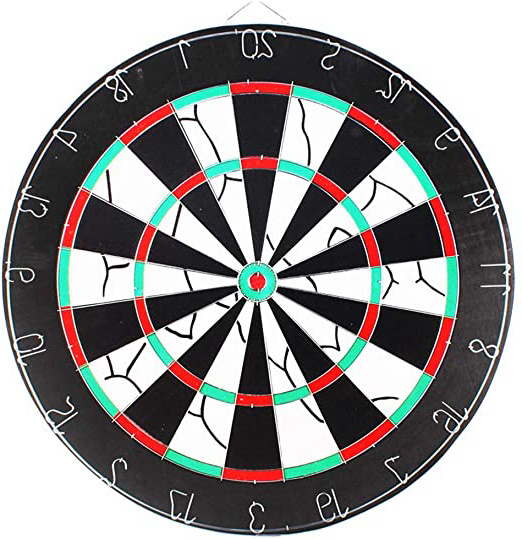 Padre-hijo Interactivo Juguetes Juego de tableros de dardos flocados de doble cara: incluye 6 dardos de latón y kit de marcador de cricket - Tablero de dardos de 45 centímetros (18 pulgadas) de diámet