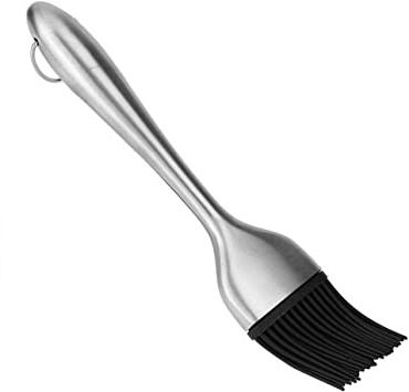 Cepillo De Roce, Cepillo De La Barbacoa Del Acero Inoxidable, Silicona Larga Barbacoa Bush Cepillo De Asar, Apto Para Lavavajillas, Resistente Al Calor(20 centímetros)