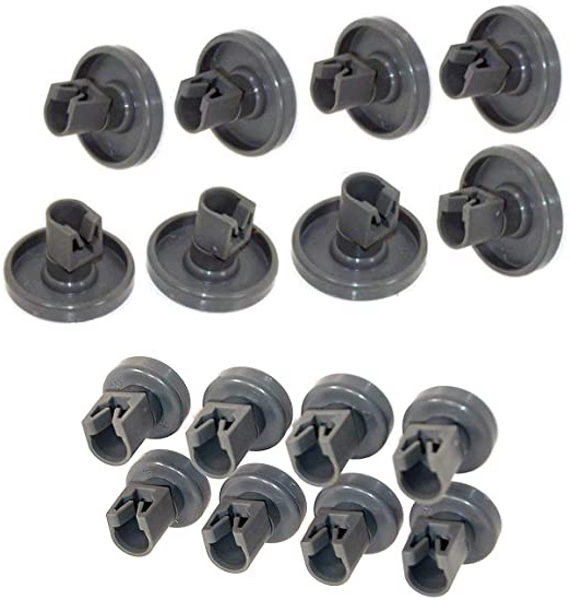 ELECTROHOGAR® - Ruedecillas Lavavajillas - Juego Universal Completo de Ruedas para Cestos Superior e Inferior - Zanussi, AEG, Electrolux, Ikea.