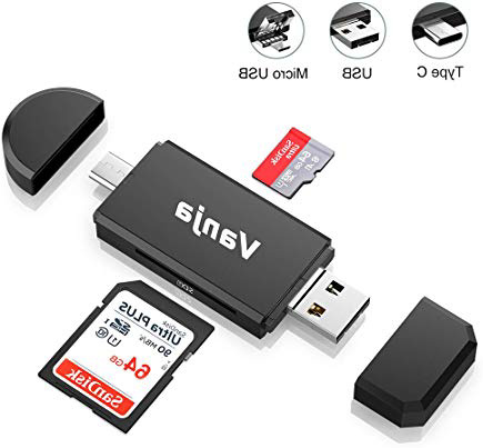 Vanja Lector Tarjeta de Memoria SD/Micro SD, Adaptador Micro USB OTG y Lector de Tarjetas USB 2.0 Computadoras de Escritorio y Portátiles/Teléfonos Inteligentes/Tabletas con Función OTG