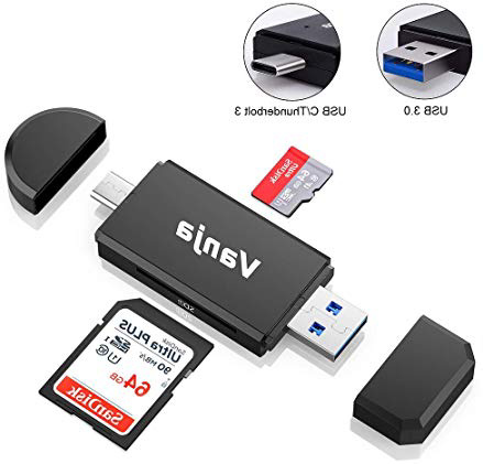Vanja USB 3.0 Lector de Tarjetas, USB Tipo C SD/MicroSD Lector de Tarjetas Adaptador OTG para MacBook Pro, MacBook, iMac, Samsung S10/S9/S8, Huawei P30/P20/P10/Mate 20/10